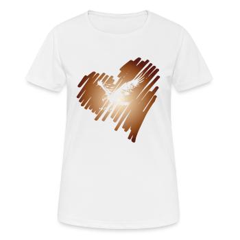Heart with Eagle Golden Eagle Osprey White-tailed Eagle - Women's Breathable T-Shirt - white - Front - AI Model Female 172 dark (172cm)