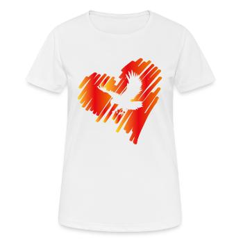 Heart with Eagle Golden Eagle Osprey White-tailed Eagle - Women's Breathable T-Shirt - white - Front - AI Model Female 172 dark (172cm)