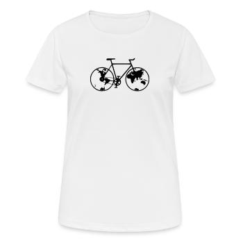 Planet bike, bike, bike, BMX, mountain bike - Women's Breathable T-Shirt - white - Front - AI Model Female 172 dark (172cm)
