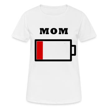 Energie Mutter , Part 1 , leerer Akku - Frauen T-Shirt atmungsaktiv - Weiß - Vorne - AI Model Female 172 dark (172cm)