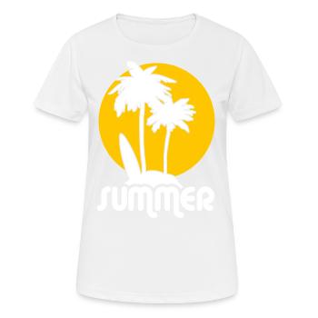 Été, soleil, soleil - T-shirt respirant Femme - blanc - Devant - AI Model Female 172 dark (172cm)