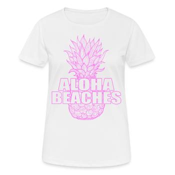 Aloha Plages - T-shirt respirant Femme - blanc - Devant - AI Model Female 172 dark (172cm)
