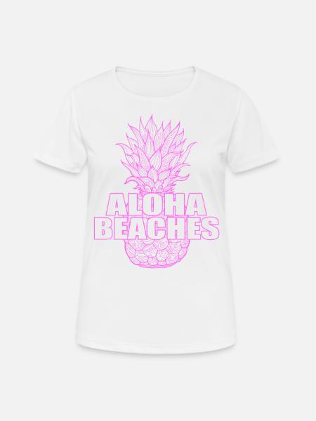 Aloha Beaches - Women's Breathable T-Shirt - white