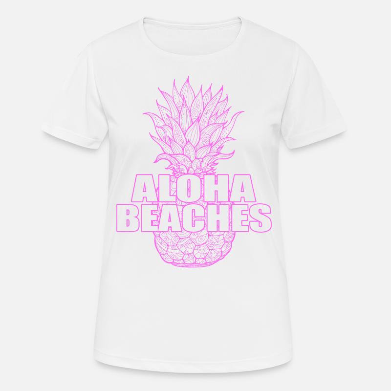 Aloha Beaches - Women's Breathable T-Shirt - white