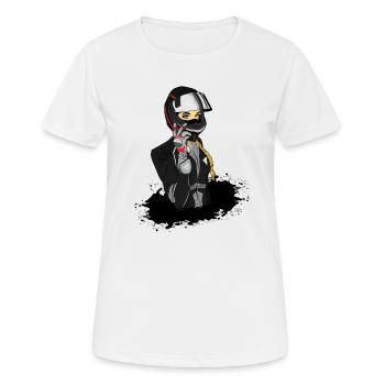 Motorrad Biker Bike Motorradfahrer Frau Geschenk - Frauen T-Shirt atmungsaktiv - Weiß - Vorne - AI Model Female 172 dark (172cm)