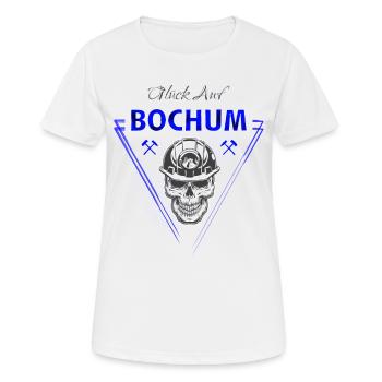 Bochum Glück Auf Totenkopf Ruhrpott Geschenk - Frauen T-Shirt atmungsaktiv - Weiß - Vorne - AI Model Female 172 dark (172cm)