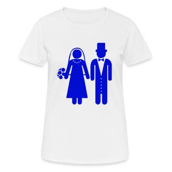 Bride groom wedding wedding couple at the altar - Women's Breathable T-Shirt - white - Front - AI Model Female 172 dark (172cm)