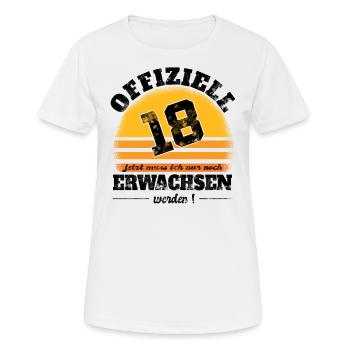 18 Geburtstag 18 Jahre Volljährig Erwachsen 18ter - Frauen T-Shirt atmungsaktiv - Weiß - Vorne - AI Model Female 172 dark (172cm)
