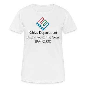 Enron Mitarbeiter des Jahres - Frauen T-Shirt atmungsaktiv - Weiß - Vorne - AI Model Female 172 dark (172cm)