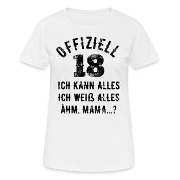 18 Geburtstag 18 Jahre Volljährig Erwachsen 18ter - Frauen T-Shirt atmungsaktiv - Weiß - Vorne - AI Model Female 172 dark (172cm)