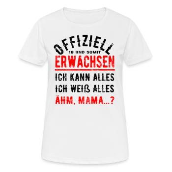 18 Geburtstag 18 Jahre Volljährig Erwachsen 18ter - Frauen T-Shirt atmungsaktiv - Weiß - Vorne - AI Model Female 172 dark (172cm)