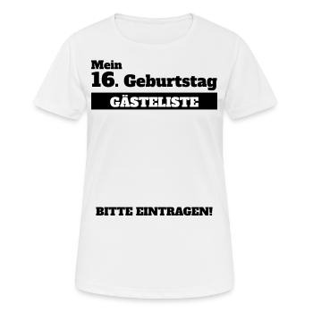 16 Geburtstag 16 Jahre Sechzehn Geschenk Junge - Frauen T-Shirt atmungsaktiv - Weiß - Vorne - AI Model Female 172 dark (172cm)