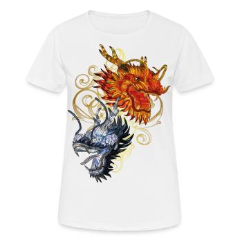 chinesischer Drache - Frauen T-Shirt atmungsaktiv - Weiß - Vorne - AI Model Female 172 dark (172cm)