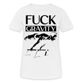 Fuck Gravity Calisthenics cadeau planche complète - T-shirt respirant Femme - blanc - Devant - AI Model Female 172 dark (172cm)