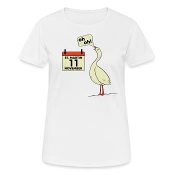 St. Martin's goose for the lantern parade - Women's Breathable T-Shirt - white - Front - AI Model Female 172 dark (172cm)
