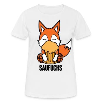 Fuchs Saufuchs Biertrinker Saufen Bier - Frauen T-Shirt atmungsaktiv - Weiß - Vorne - AI Model Female 172 dark (172cm)