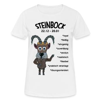 Sternzeichen Steinbock - Frauen T-Shirt atmungsaktiv - Weiß - Vorne - AI Model Female 172 dark (172cm)