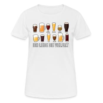 Ich liebe die Vielfalt - Frauen T-Shirt atmungsaktiv - Weiß - Vorne - AI Model Female 172 dark (172cm)