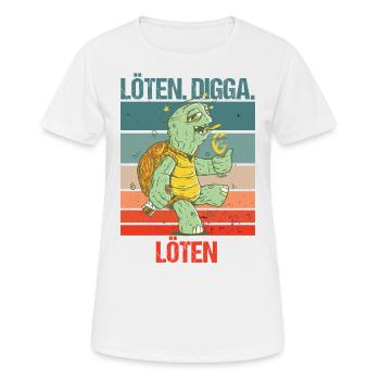 Biertrinker auf Sauftour Löten Digga löten - Frauen T-Shirt atmungsaktiv - Weiß - Vorne - AI Model Female 172 dark (172cm)