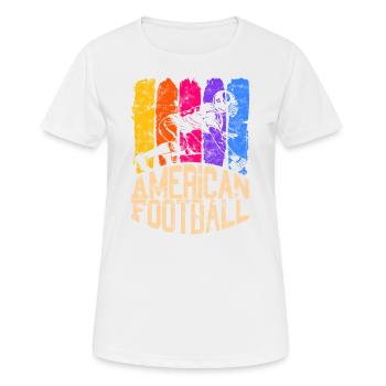 American Football Colour Center - Frauen T-Shirt atmungsaktiv - Weiß - Vorne - AI Model Female 172 dark (172cm)