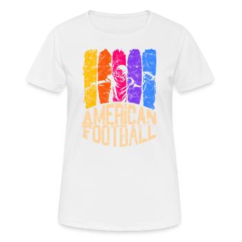 American Football Colour Quarterback - Frauen T-Shirt atmungsaktiv - Weiß - Vorne - AI Model Female 172 dark (172cm)
