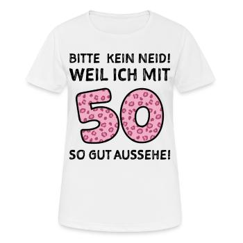 50 Jahre 50. Geburtstag Lustiger Spruch - Frauen T-Shirt atmungsaktiv - Weiß - Vorne - AI Model Female 172 dark (172cm)