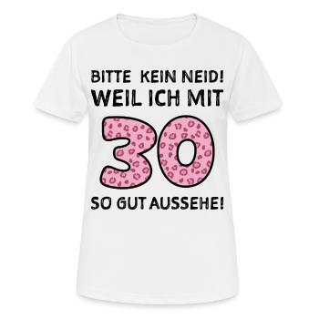 30 Jahre 30. Geburtstag Jubiläum Geschenk - Frauen T-Shirt atmungsaktiv - Weiß - Vorne - AI Model Female 172 dark (172cm)