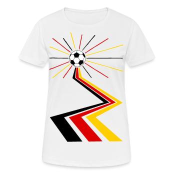 Deutschland Fußball Fanshirt - Frauen T-Shirt atmungsaktiv - Weiß - Vorne - AI Model Female 172 dark (172cm)
