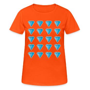 Diamant Schmuck Muster - Frauen T-Shirt atmungsaktiv - Neonorange - Vorne - AI Model Female 172 dark (172cm)