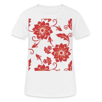Muster, Blumenmuster, dekorative Blumen, Plakat - Frauen T-Shirt atmungsaktiv - Weiß - Vorne - AI Model Female 172 dark (172cm)