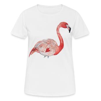 flamant rose de côté - T-shirt respirant Femme - blanc - Devant - AI Model Female 172 dark (172cm)