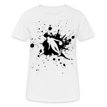 Basketball Dribble Man Noir - T-shirt respirant Femme - blanc - Devant - AI Model Female 172 dark (172cm)