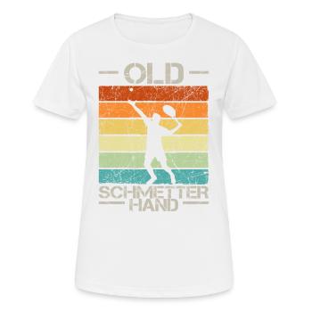 Old Schmetterhand Tennis Lustiger Spruch Sport - Frauen T-Shirt atmungsaktiv - Weiß - Vorne - AI Model Female 172 dark (172cm)