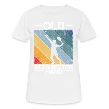 Old Schmetterhand Tennis Lustiger Spruch Sport - Frauen T-Shirt atmungsaktiv - Weiß - Vorne - AI Model Female 172 dark (172cm)