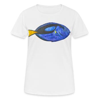 Blue Surgeonfish Snorkeling Fish Aquarium Reef - T-shirt respirant Femme - blanc - Devant - AI Model Female 172 dark (172cm)