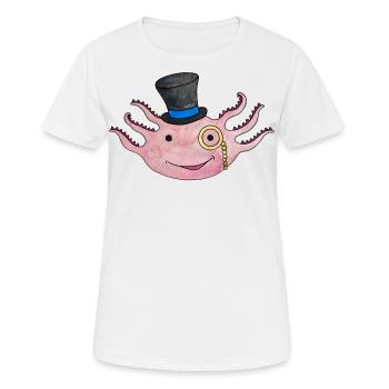 Axolotl niedlicher Molch Zylinder Mexiko Amphibien - Frauen T-Shirt atmungsaktiv - Weiß - Vorne - AI Model Female 172 dark (172cm)