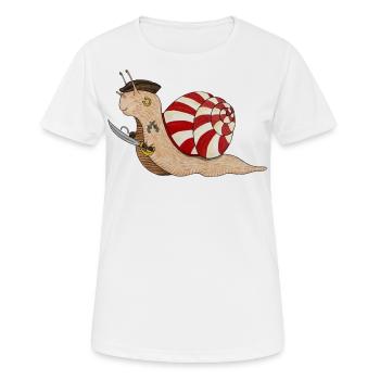 Piratenschnecke Pirat Schnecke Seeräuber Freibeute - Frauen T-Shirt atmungsaktiv - Weiß - Vorne - AI Model Female 172 dark (172cm)