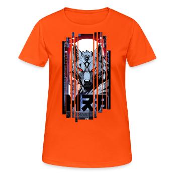 Silver Wolf Cyborg Geometric - Women's Breathable T-Shirt - neon orange - Front - AI Model Female 172 dark (172cm)