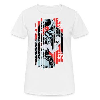 Woman Cyborg japon rouge - T-shirt respirant Femme - blanc - Devant - AI Model Female 172 dark (172cm)