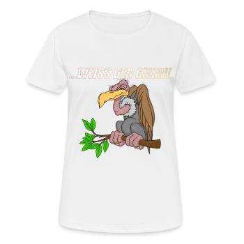 Weiss der Geier - Frauen T-Shirt atmungsaktiv - Weiß - Vorne - AI Model Female 172 dark (172cm)