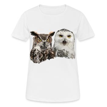 Snowy Owl and American Owl - Women's Breathable T-Shirt - white - Front - AI Model Female 172 dark (172cm)