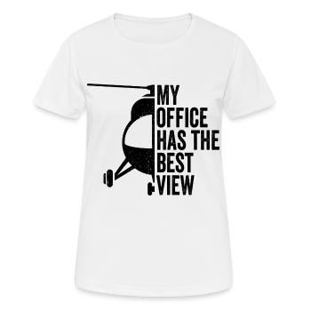 Hubschrauber Pilot - Büro Beste Aussicht Cockpit - Frauen T-Shirt atmungsaktiv - Weiß - Vorne - AI Model Female 172 dark (172cm)