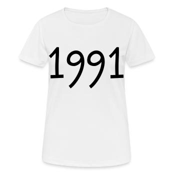 Année de naissance 1991 Idée cadeau Anniversaire - T-shirt respirant Femme - blanc - Devant - AI Model Female 172 dark (172cm)