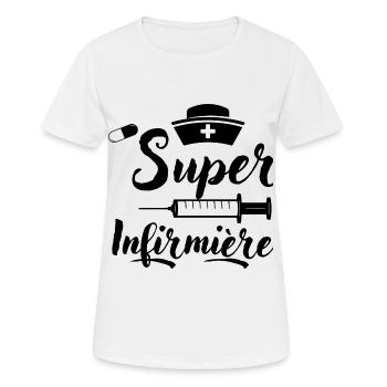 Infirmière super infirmière humour cadeau femme - T-shirt respirant Femme - blanc - Devant - AI Model Female 172 dark (172cm)