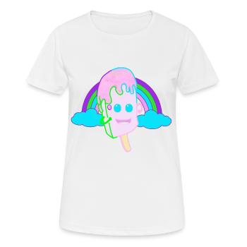 Happy Regenbogen Eis Eiskrem Kinder Fantasy - Frauen T-Shirt atmungsaktiv - Weiß - Vorne - AI Model Female 172 dark (172cm)