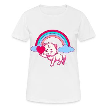 Rainbow Soft Kitten Children Toddler Baby - Women's Breathable T-Shirt - white - Front - AI Model Female 172 dark (172cm)