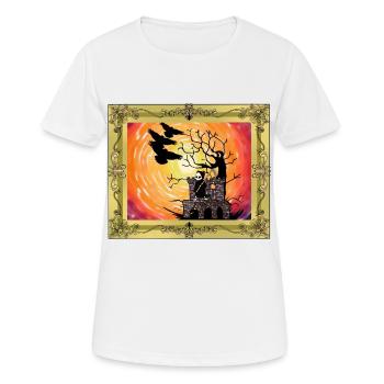 Moyen Age Château Sorcière Heure Halloween Horreur - T-shirt respirant Femme - blanc - Devant - AI Model Female 172 dark (172cm)