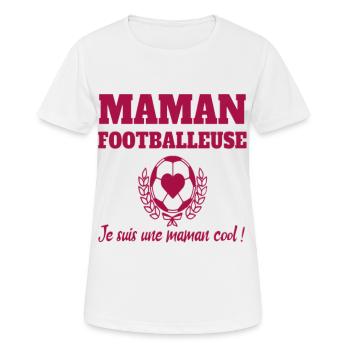 Maman footballeuse humour football cadeau foot - T-shirt respirant Femme - blanc - Devant - AI Model Female 172 dark (172cm)