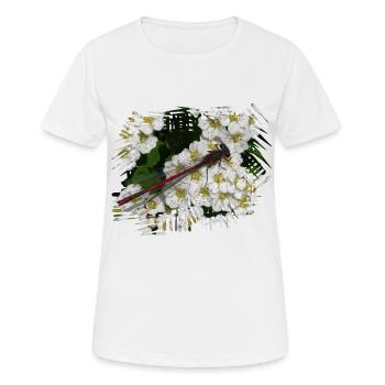 Libellen sind fliegender Künstler - Frauen T-Shirt atmungsaktiv - Weiß - Vorne - AI Model Female 172 dark (172cm)