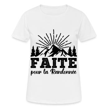 Faite pour la randonnée cadeau pour randonneuse - T-shirt respirant Femme - blanc - Devant - AI Model Female 172 dark (172cm)